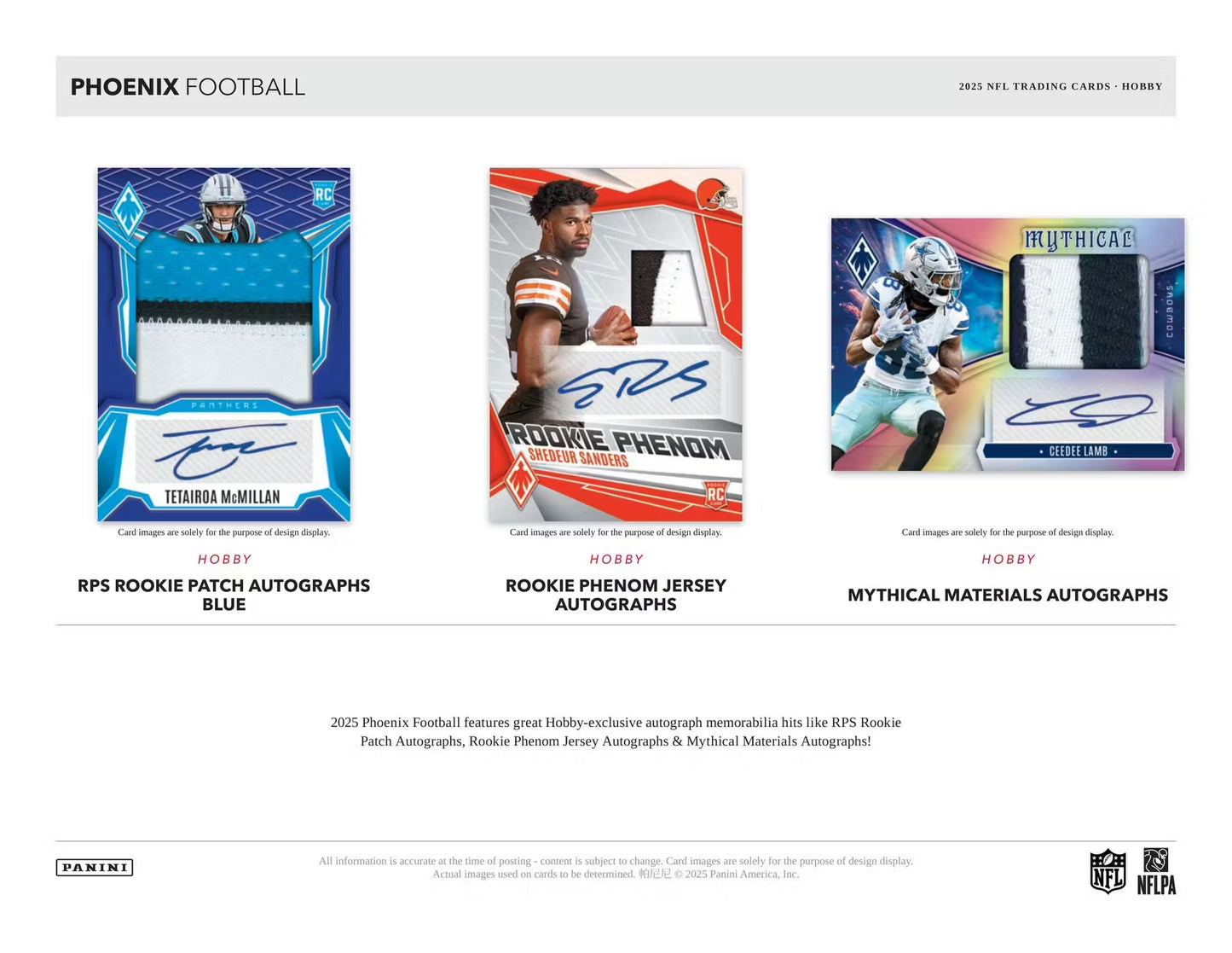 2025 Panini Phoenix Football Hobby 3-Pack Bundle (Presell)