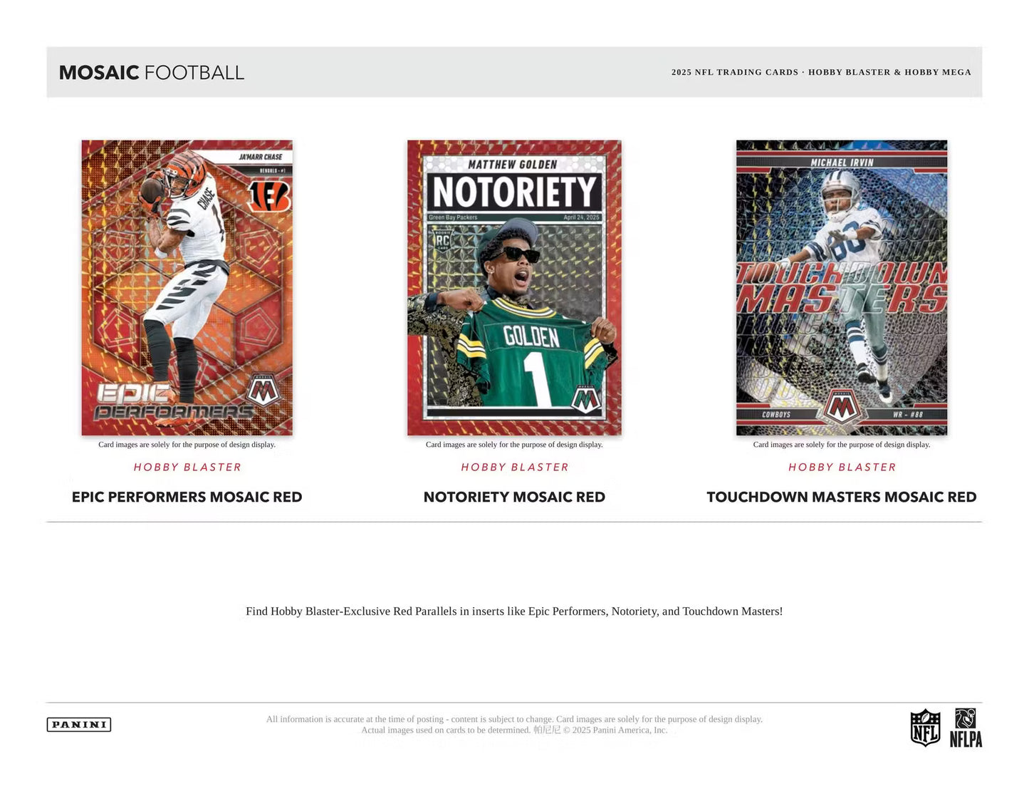 2025 Panini Mosaic Football Blaster Pack (Presell)