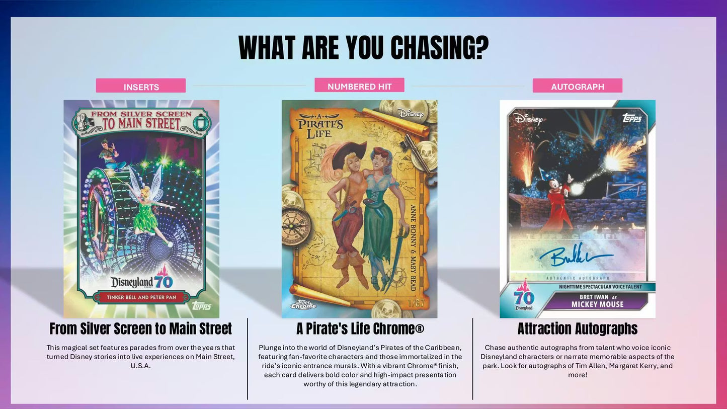 2025 Topps Disneyland 70th Anniversary Hobby 5-Pack Bundle (Pre Order)