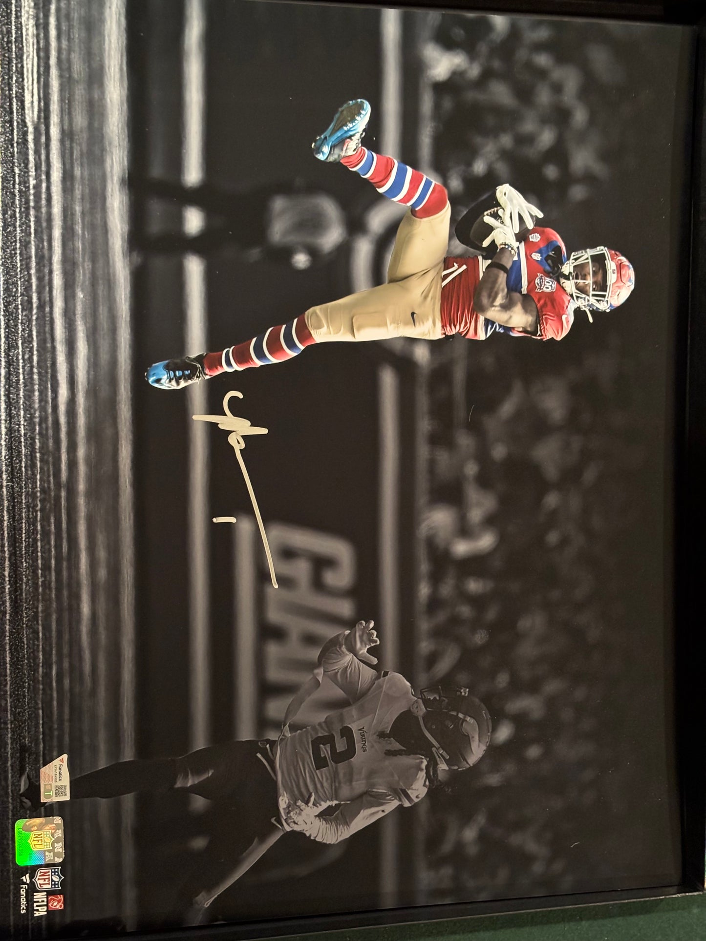 Malik Nabers New York Giants Autographed Fanatics Authentic 16" x 20" Leaping Catch Photograph