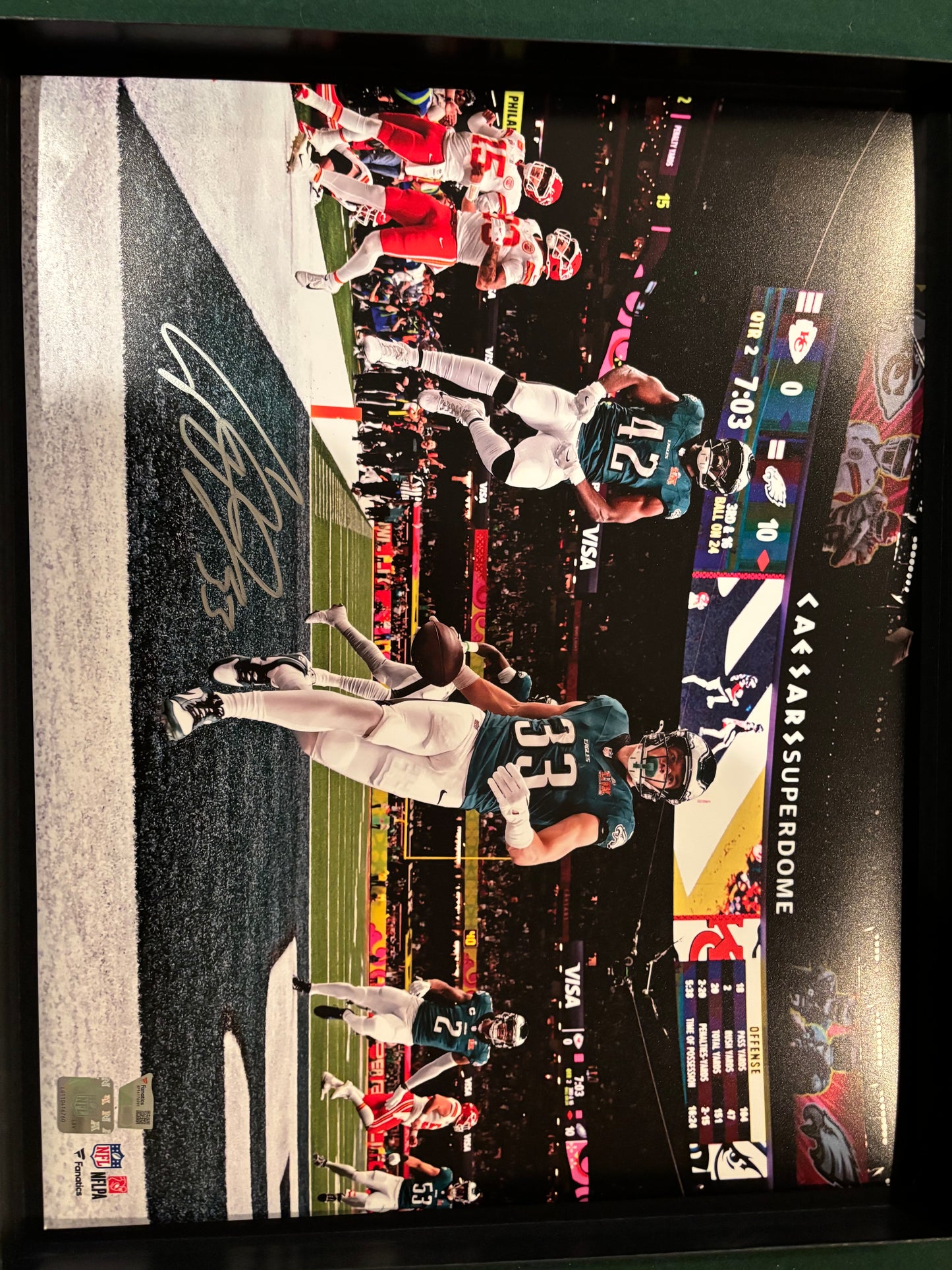 Cooper DeJean Philadelphia Eagles Autographed Fanatics Authentic Super Bowl LIX Champions 16" x 20" Photograph