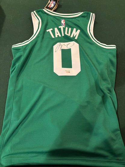 Jayson Tatum Boston Celtics Autographed Fanatics Authentic Green Nike 2022-2023 Icon Edition Swingman Jersey