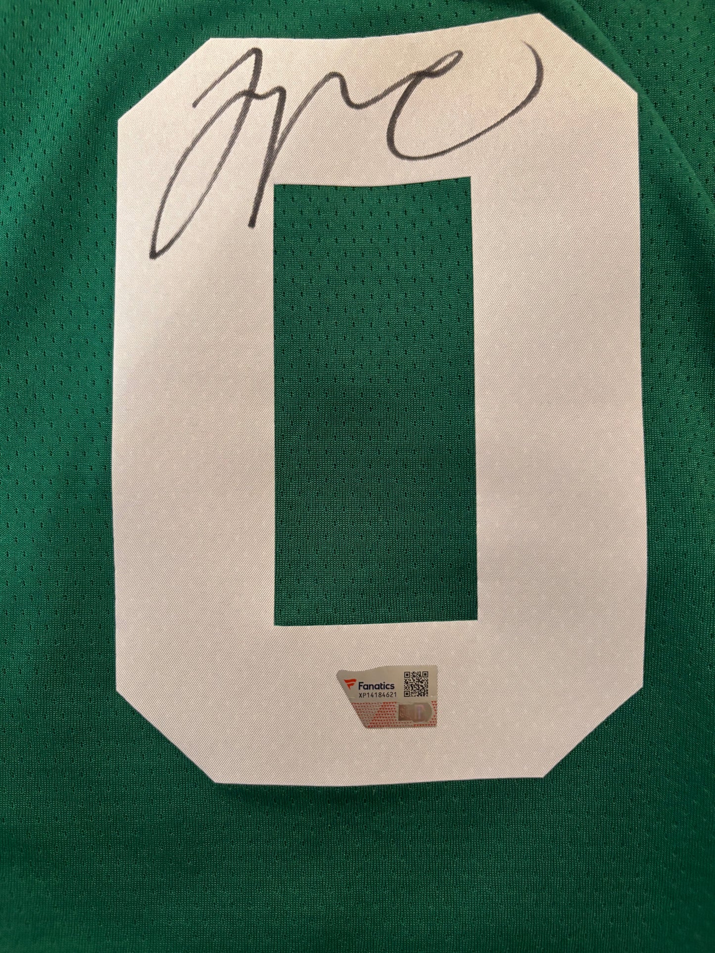 Jayson Tatum Boston Celtics Autographed Fanatics Authentic Green Nike 2022-2023 Icon Edition Swingman Jersey