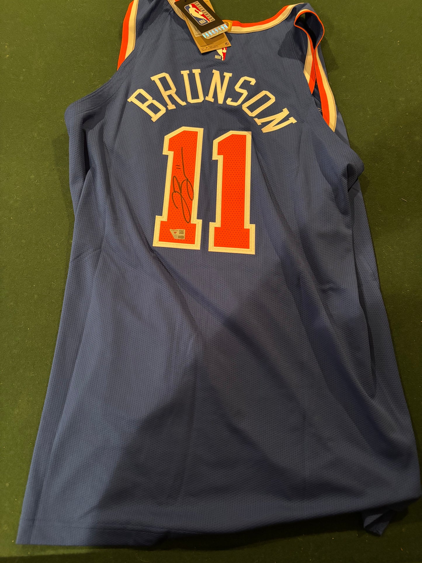 Jalen Brunson New York Knicks Autographed Fanatics Authentic Blue Nike Icon Edition Swingman Jersey
