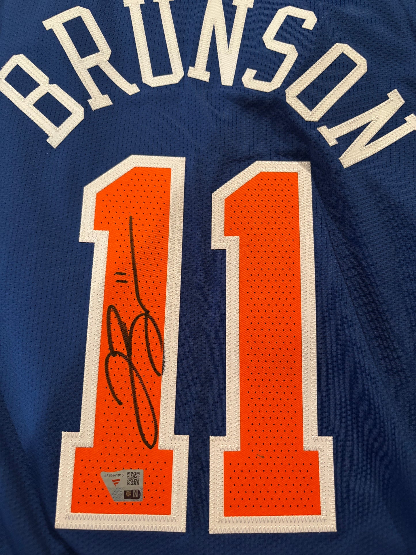 Jalen Brunson New York Knicks Autographed Fanatics Authentic Blue Nike Icon Edition Swingman Jersey