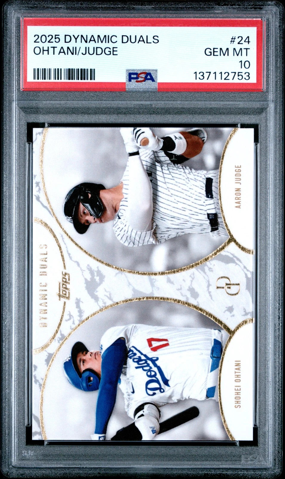 2025 Topps Dynamic Duals Shohei Ohtani Aaron Judge #24 PSA 10 Baseball