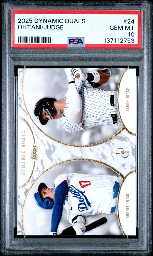 2025 Topps Dynamic Duals Shohei Ohtani Aaron Judge #24 PSA 10 Baseball