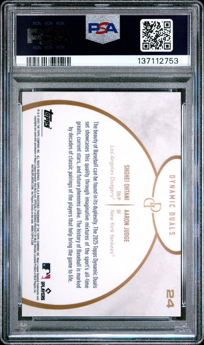 2025 Topps Dynamic Duals Shohei Ohtani Aaron Judge #24 PSA 10 Baseball